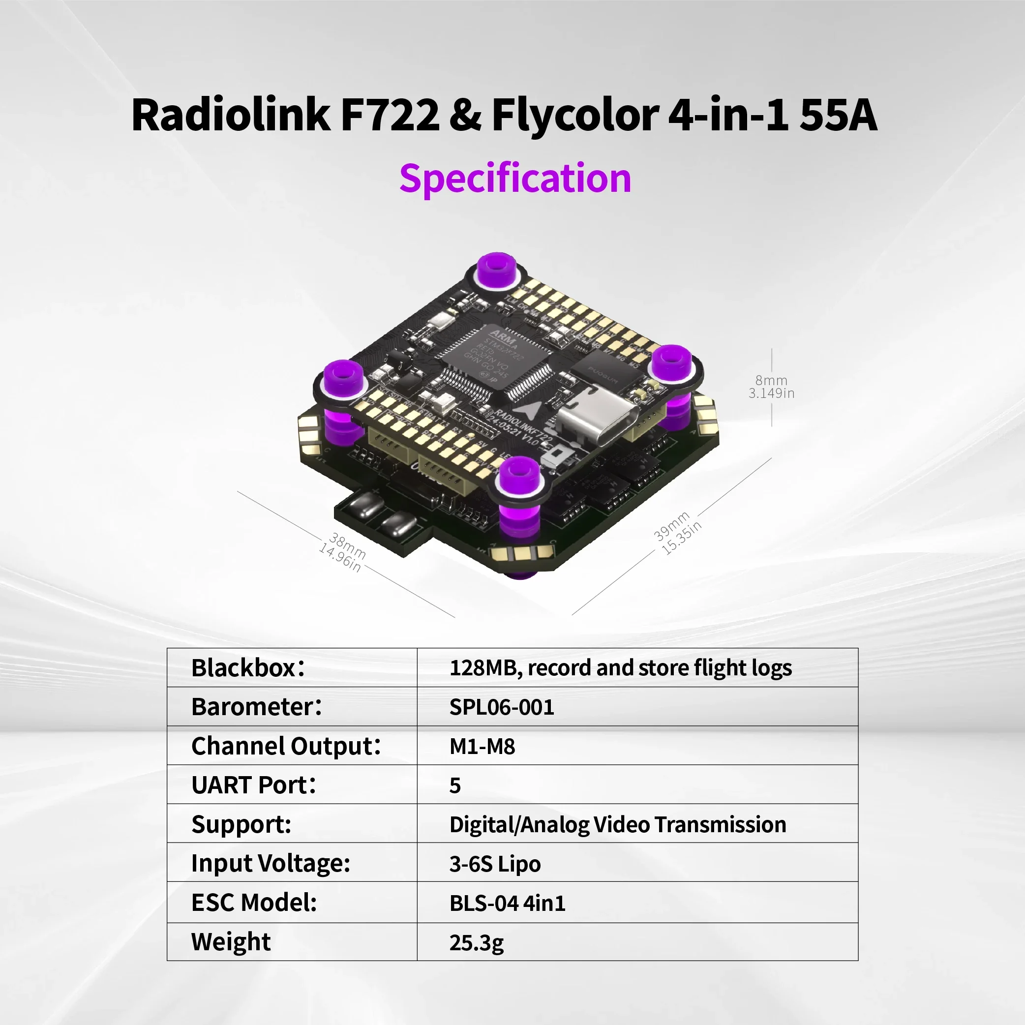 Contrôleur de vol RoRusRadioli - Betaflight Fc F7 avis et prix