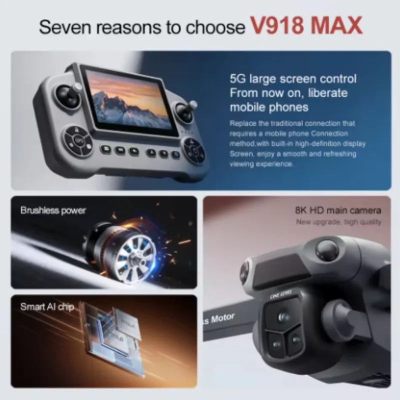 Drone V918 Max GPS avec évitem - Drone Gimbal 3 Axis avis et prix