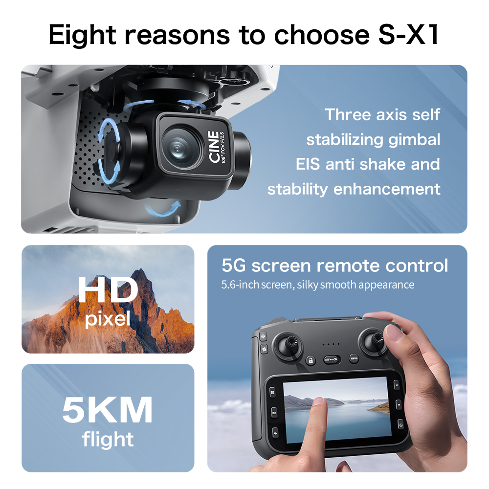Drone GPS Lenovo S-X1 MAX avec - Drone Gimbal 3 Axis avis et prix